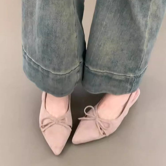 Damen Sling-Ballerinas mit dekorativem Schleifendetail und komfortablem Fußbett