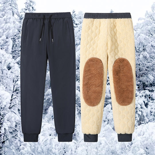 Herren Gefütterte Thermo-Softshell-Joggpant mit Teddyfutter & Kordelbund Nord Taschen