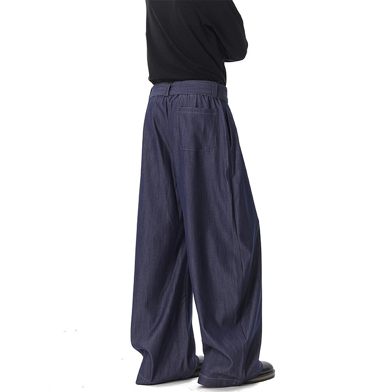 Damen Weite Paperbag-Hose mit hohem Bund, Falten und Taillengürtel Nord Taschen