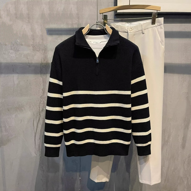 Herren Modischer Strickpullover mit Stehkragen Nord Taschen