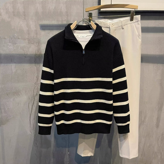 Herren Modischer Strickpullover mit Stehkragen Nord Taschen