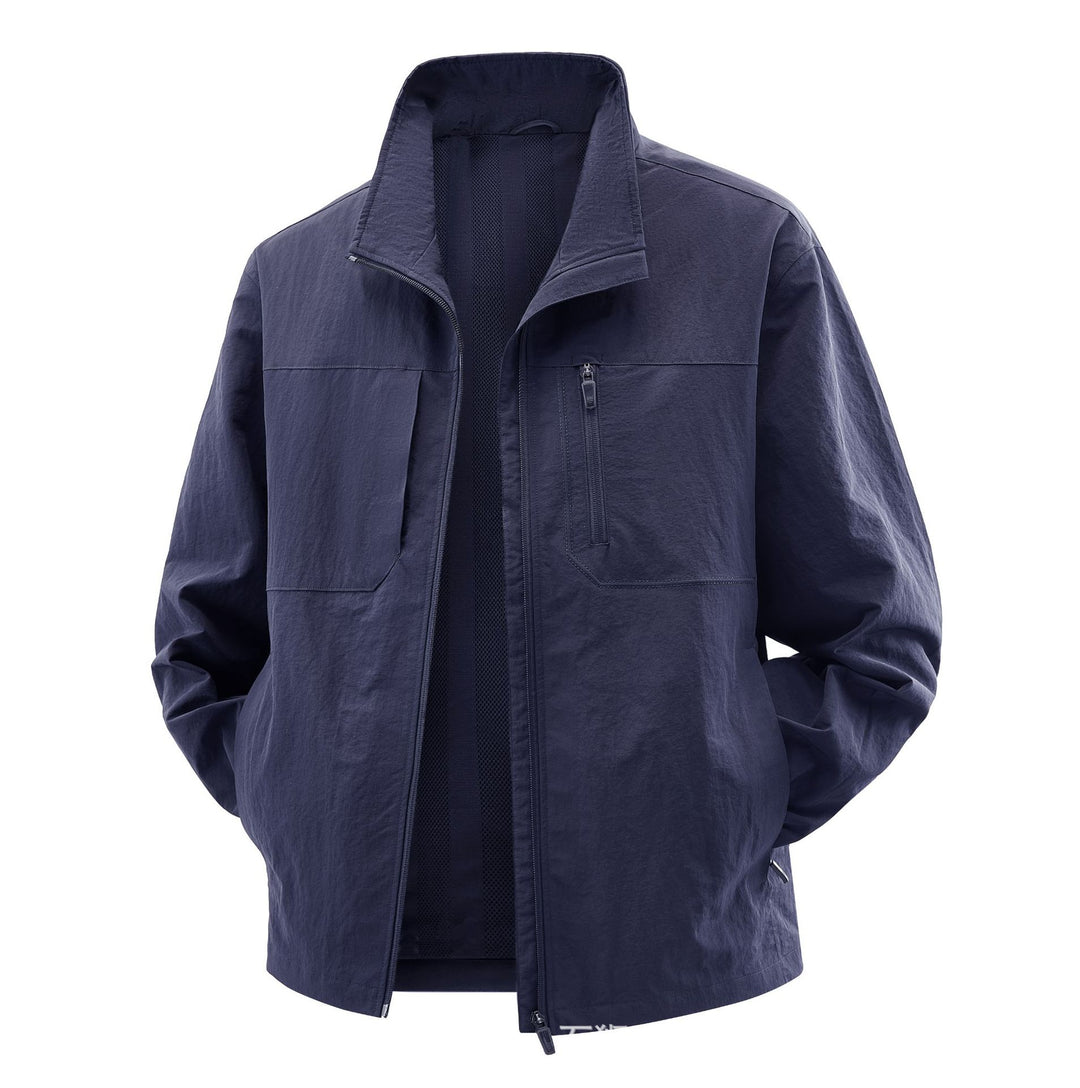 Herren Leichte Field-Utility-Jacke mit Mesh‑Futter, Stehkragen und Reißverschlusstaschen Nord Taschen