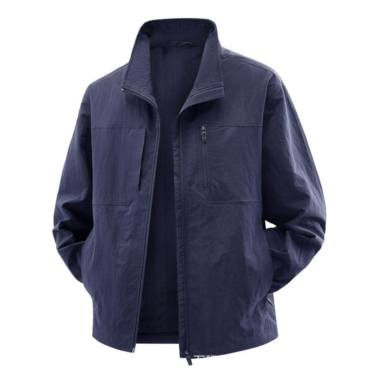 Herren Leichte Field-Utility-Jacke mit Mesh‑Futter, Stehkragen und Reißverschlusstaschen Nord Taschen