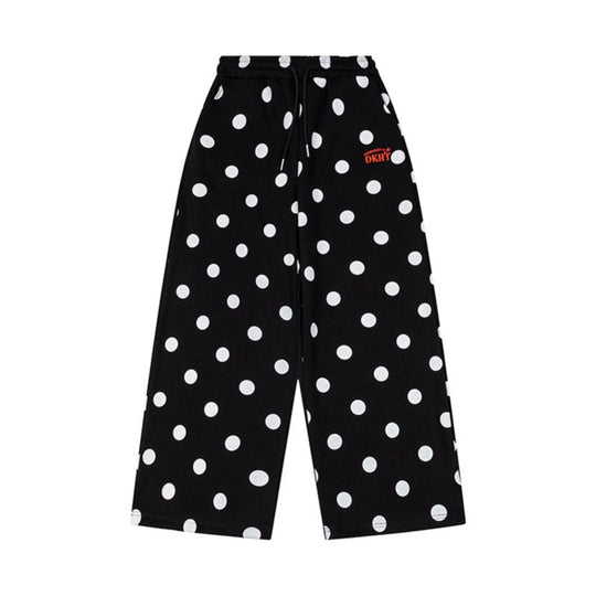 Damen Weite Culotte-Sweathose mit elastischem Komfortbund und Polka-Dot-Print Nord Taschen