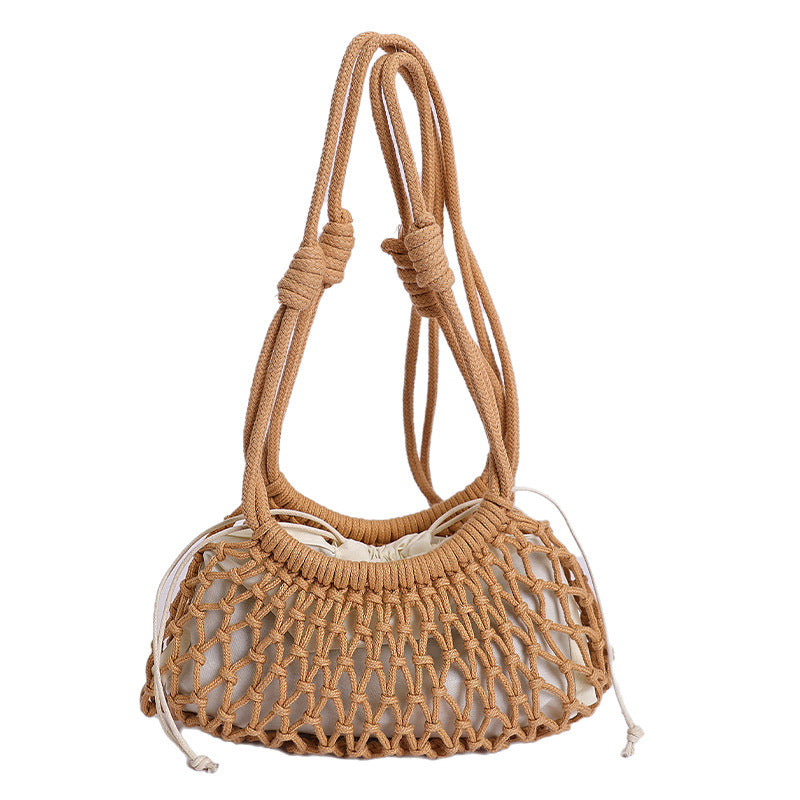 Damen Tragetasche mit stilvollem Makramee-Design Nord Taschen