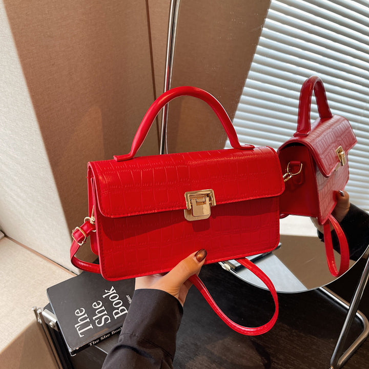 Damen elegante Umhängetasche mit verzierten Krokoprägedetails Nord Taschen