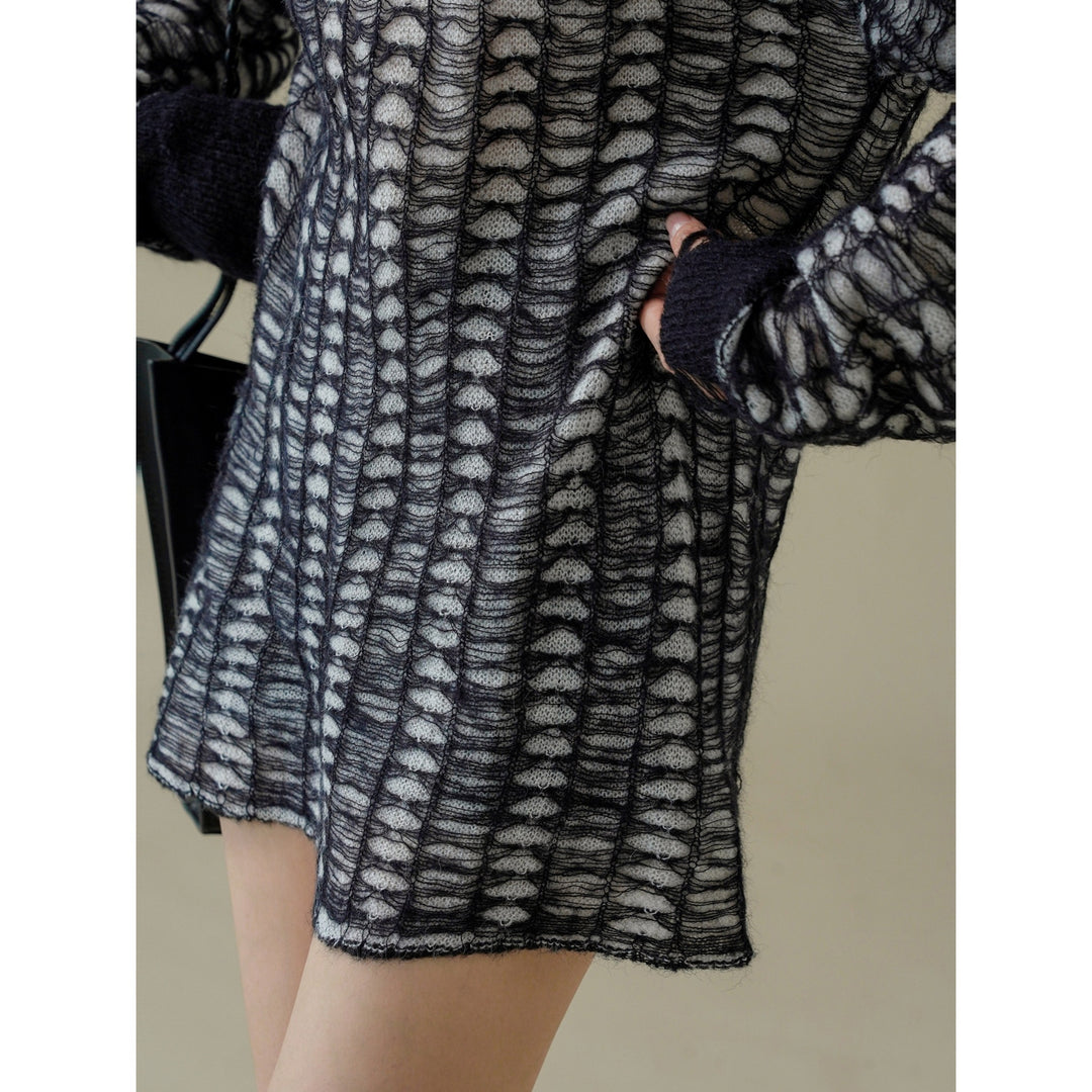 Damen Oversize-Netzstrick-Minikleid aus Mohair-Optik Nord Taschen