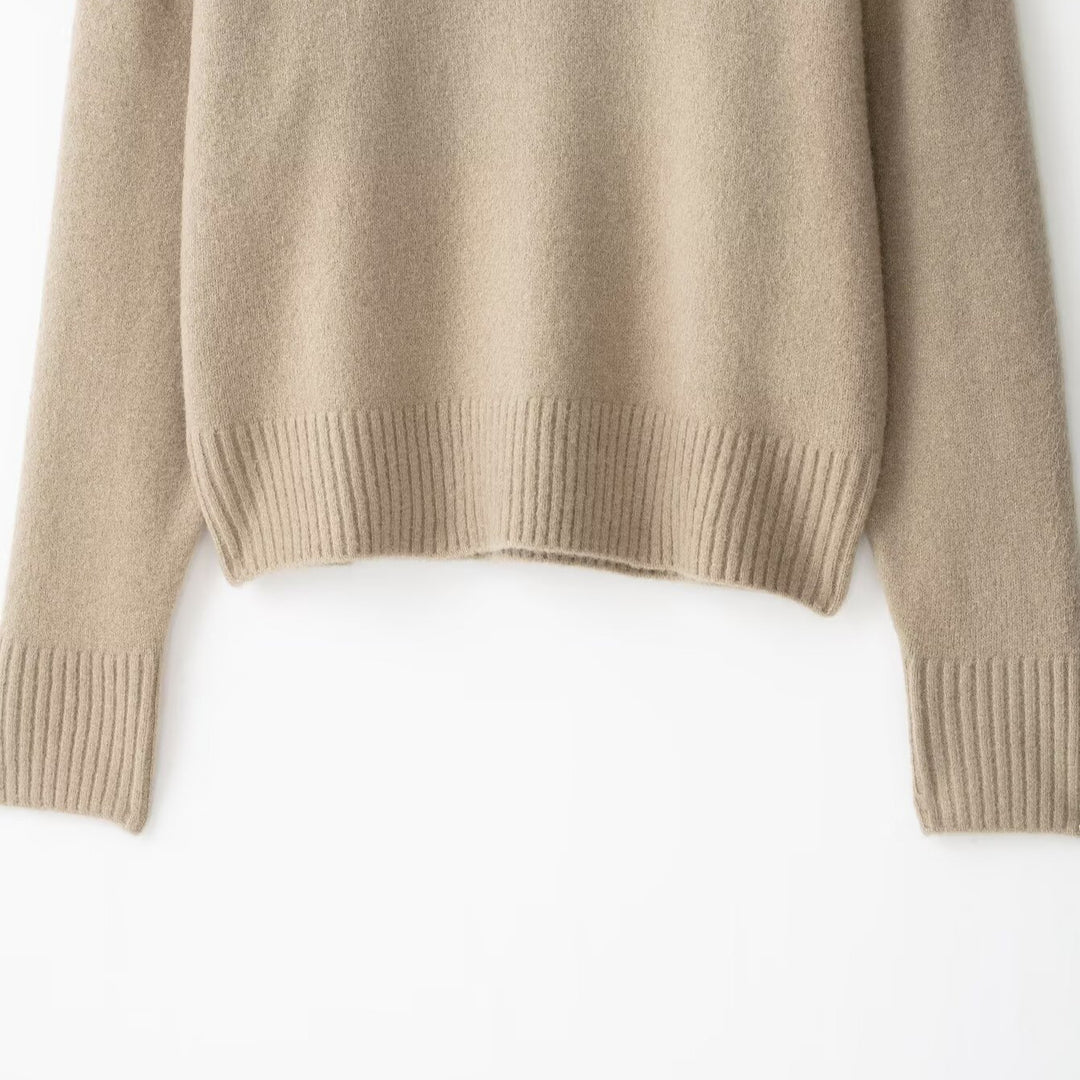 Damen Oversize-Feinstrickpullover mit Rundhalsausschnitt, überschnittener Schulter und extra langen Rippbündchen Nord Taschen