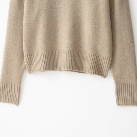 Damen Oversize-Feinstrickpullover mit Rundhalsausschnitt, überschnittener Schulter und extra langen Rippbündchen Nord Taschen