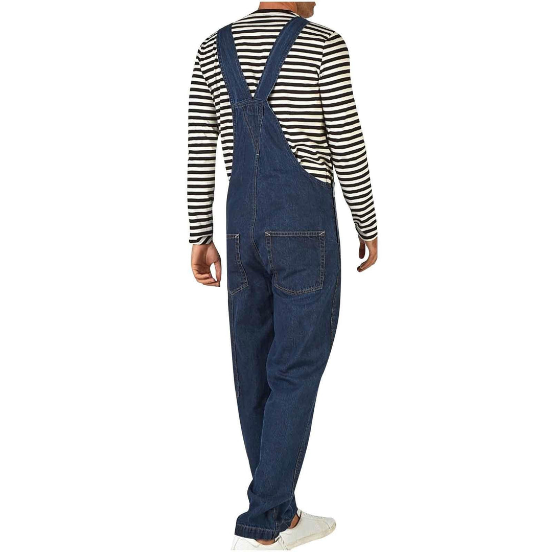 Herren Jeans Latzhose mit Taschen und verstellbarem Träger
