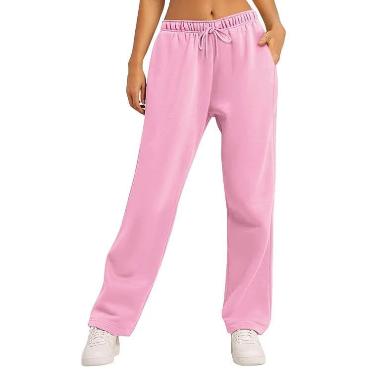 Damen bequeme Sporthose mit elastischem Bund und praktischen Taschen