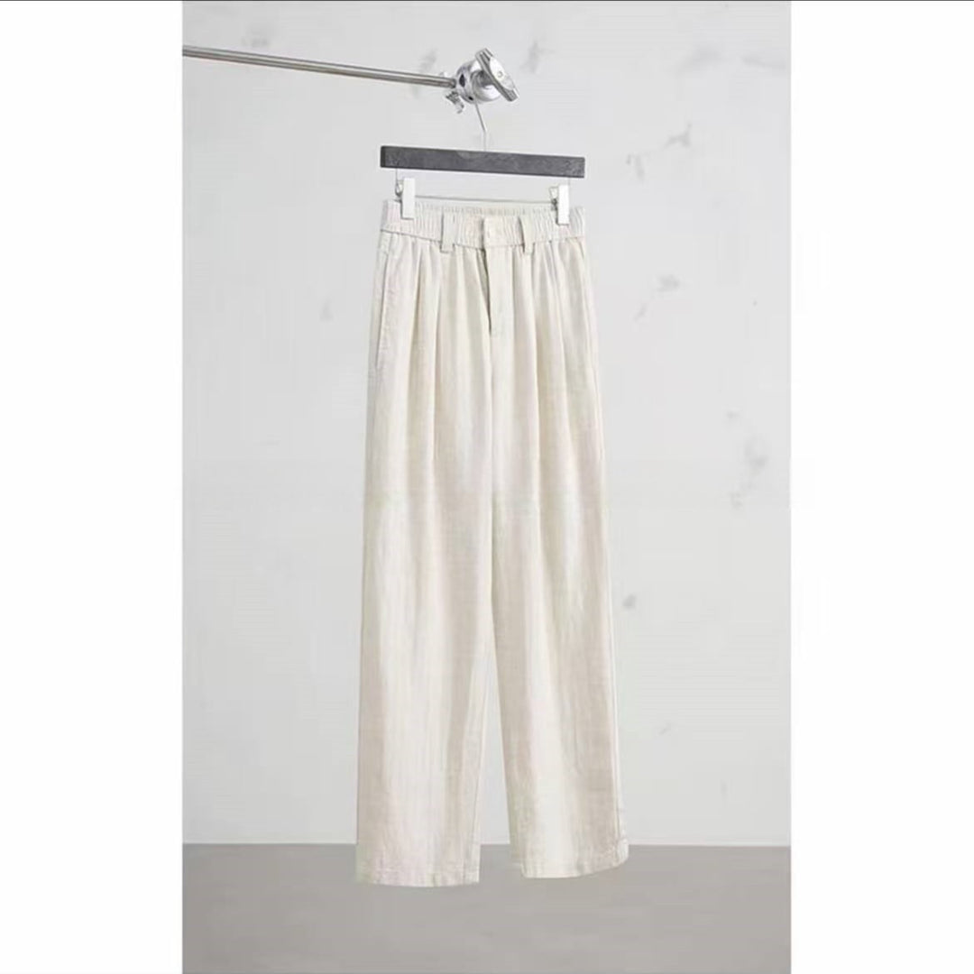 Damen Weitgeschnittene Leinenhose Nord Taschen