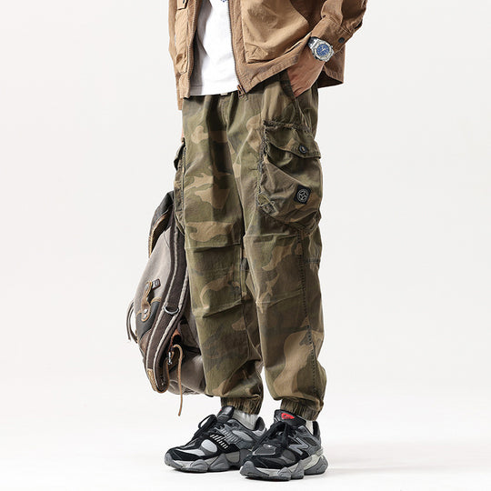 Herren Cargo-Joggerhose mit verstärkten Knien, Multifunktions-Taschen und Kordelbund Nord Taschen