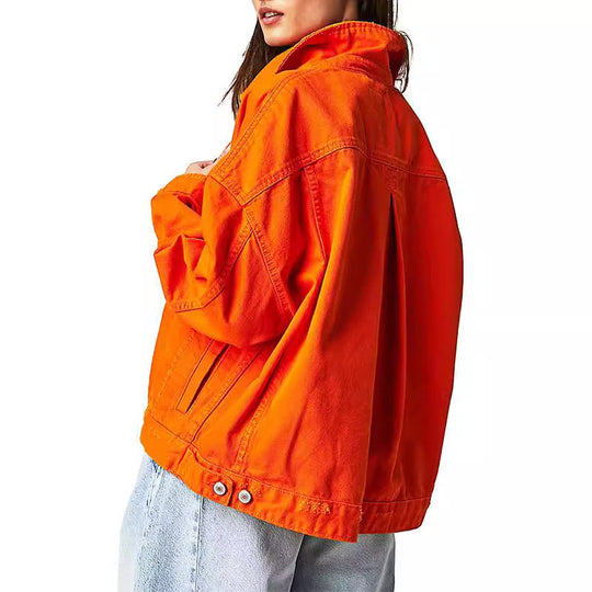 Damen lässige Jeansjacke im Oversized-Stil mit dekorativen Fransen Avellé