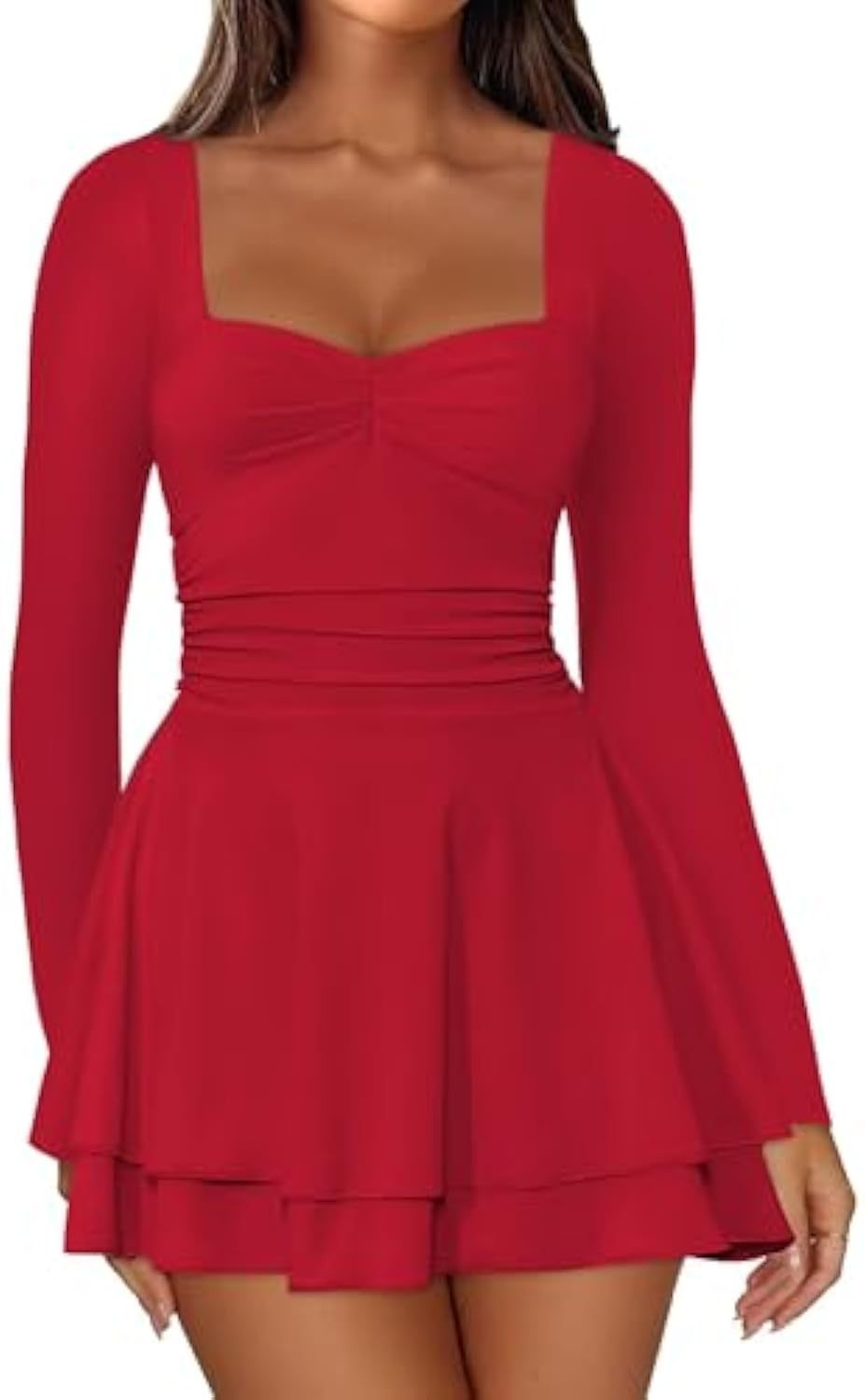 Damen Elegantes Kleid mit langen Ärmeln Nord Taschen