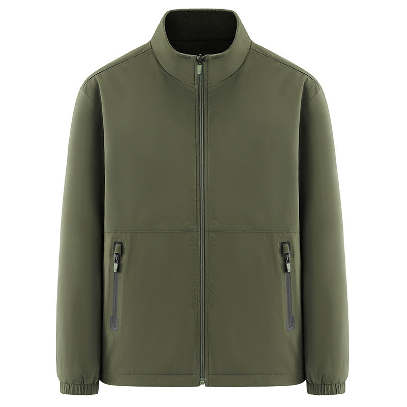 Herren Minimalistische technische Allwetter-Softshelljacke mit Stehkragen und wasserabweisenden Reißverschlüssen Nord Taschen
