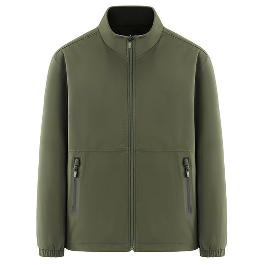 Herren Minimalistische technische Allwetter-Softshelljacke mit Stehkragen und wasserabweisenden Reißverschlüssen Nord Taschen