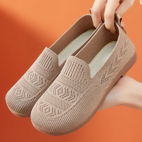 Damen Bequeme Slip-On Schuhe mit atmungsaktivem Netzwerkdesign