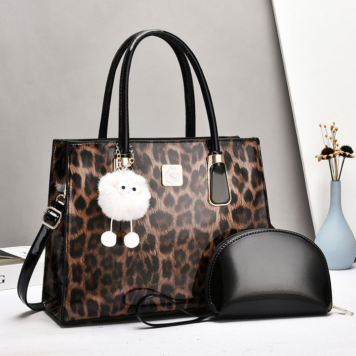 Damen Handtasche mit elegantem Leopardenmuster und abnehmbarer Clutch Nord Taschen