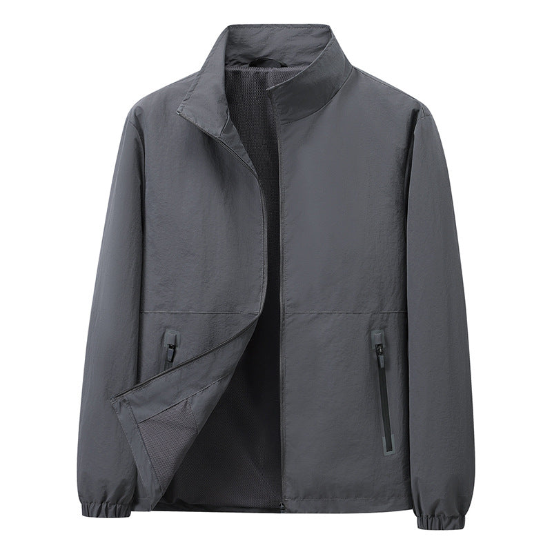 Herren Leichte Windbreaker-Outdoorjacke mit Stehkragen, Zweiwege-Reißverschluss und verdeckten Taschen Nord Taschen