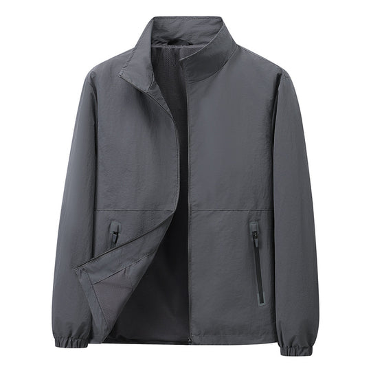Herren Leichte Windbreaker-Outdoorjacke mit Stehkragen, Zweiwege-Reißverschluss und verdeckten Taschen Nord Taschen