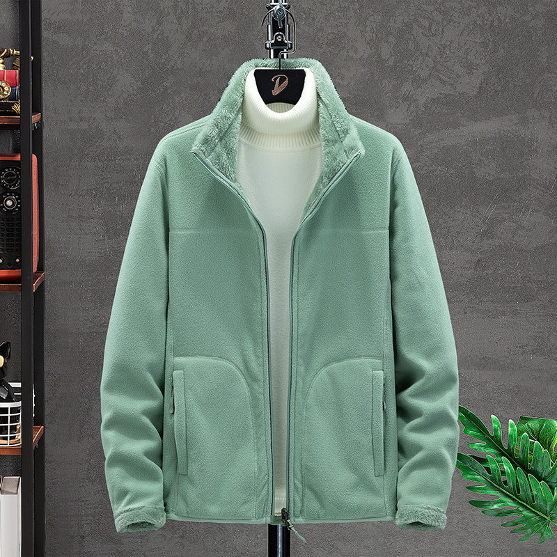 Damen Kuschelige Fleecejacke mit Teddyfutter, Stehkragen und Zwei Reißverschlusstaschen Nord Taschen