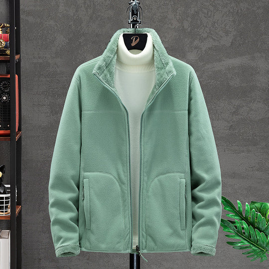 Damen Kuschelige Fleecejacke mit Teddyfutter, Stehkragen und Zwei Reißverschlusstaschen Nord Taschen