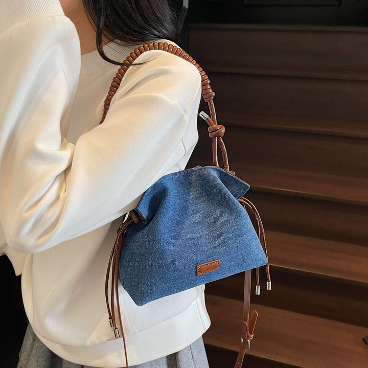 Damen lässige Beuteltasche mit geflochtenem Henkel Nord Taschen