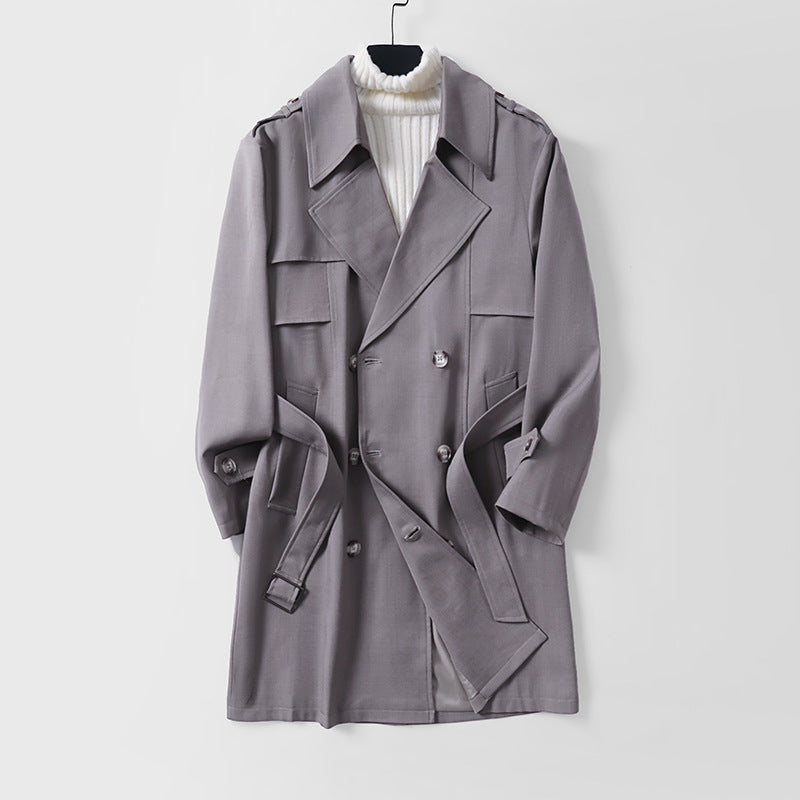 Damen Moderner Kurzmantel im Trench‑Stil mit doppelreihiger Knopfleiste und Epauletten Nord Taschen
