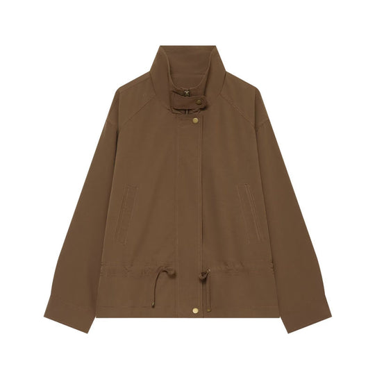 Damen Leichte Fieldjacke mit Stehkragen, Tunnelzugtaillierung und verdeckter Druckknopfleiste Nord Taschen
