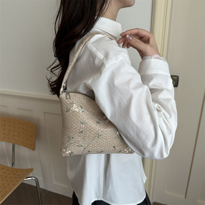 Damen elegante Handtasche mit floralen Stickereien Nord Taschen