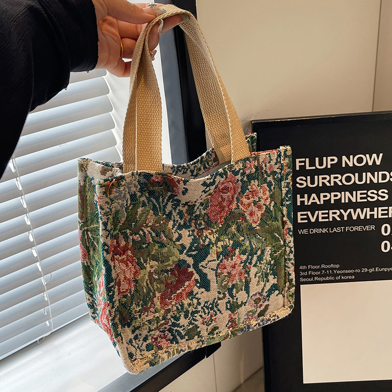 Damen Einkaufstasche im floralen Jacquard-Design Nord Taschen