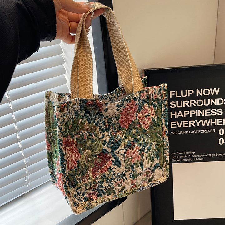 Damen Einkaufstasche im floralen Jacquard-Design Nord Taschen