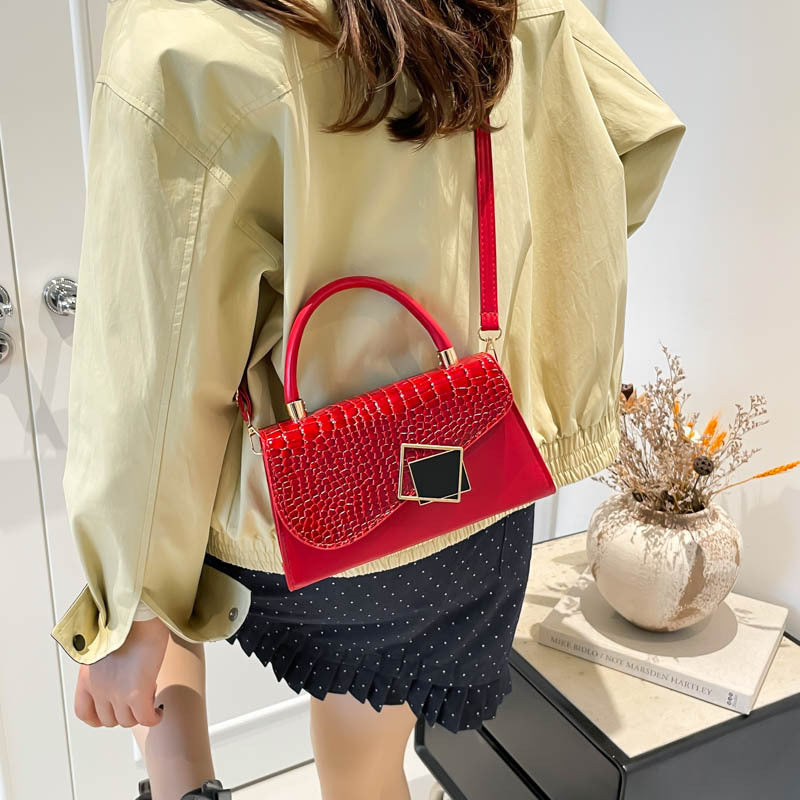 Damen elegante Umhängetasche mit Krokodilstruktur und abnehmbarem Schulterriemen Nord Taschen