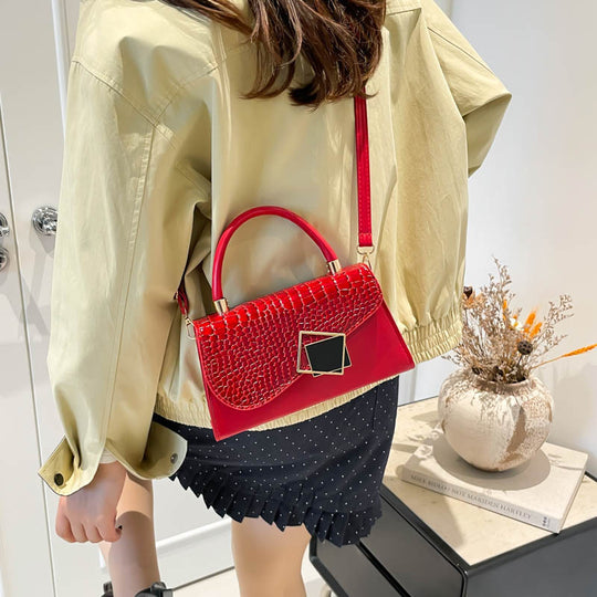 Damen elegante Umhängetasche mit Krokodilstruktur und abnehmbarem Schulterriemen Nord Taschen