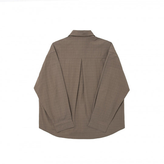 Herren Boxy-Hemd mit feiner Gitterstruktur, kastiger Silhouette und aufgesetzter Brusttasche Nord Taschen