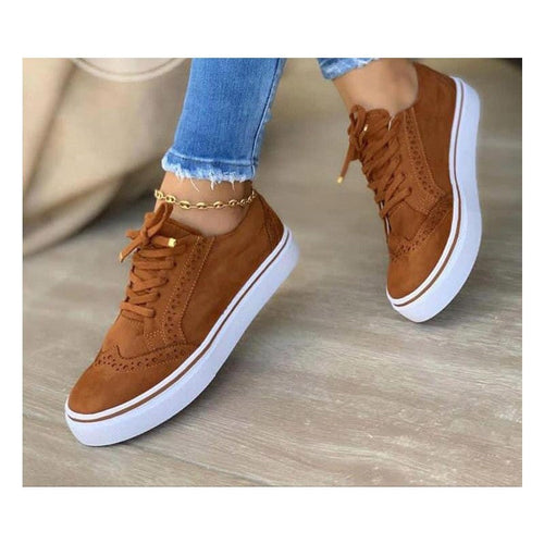 Damen Sneaker im eleganten Vintage-Look mit modischen Broguemustern