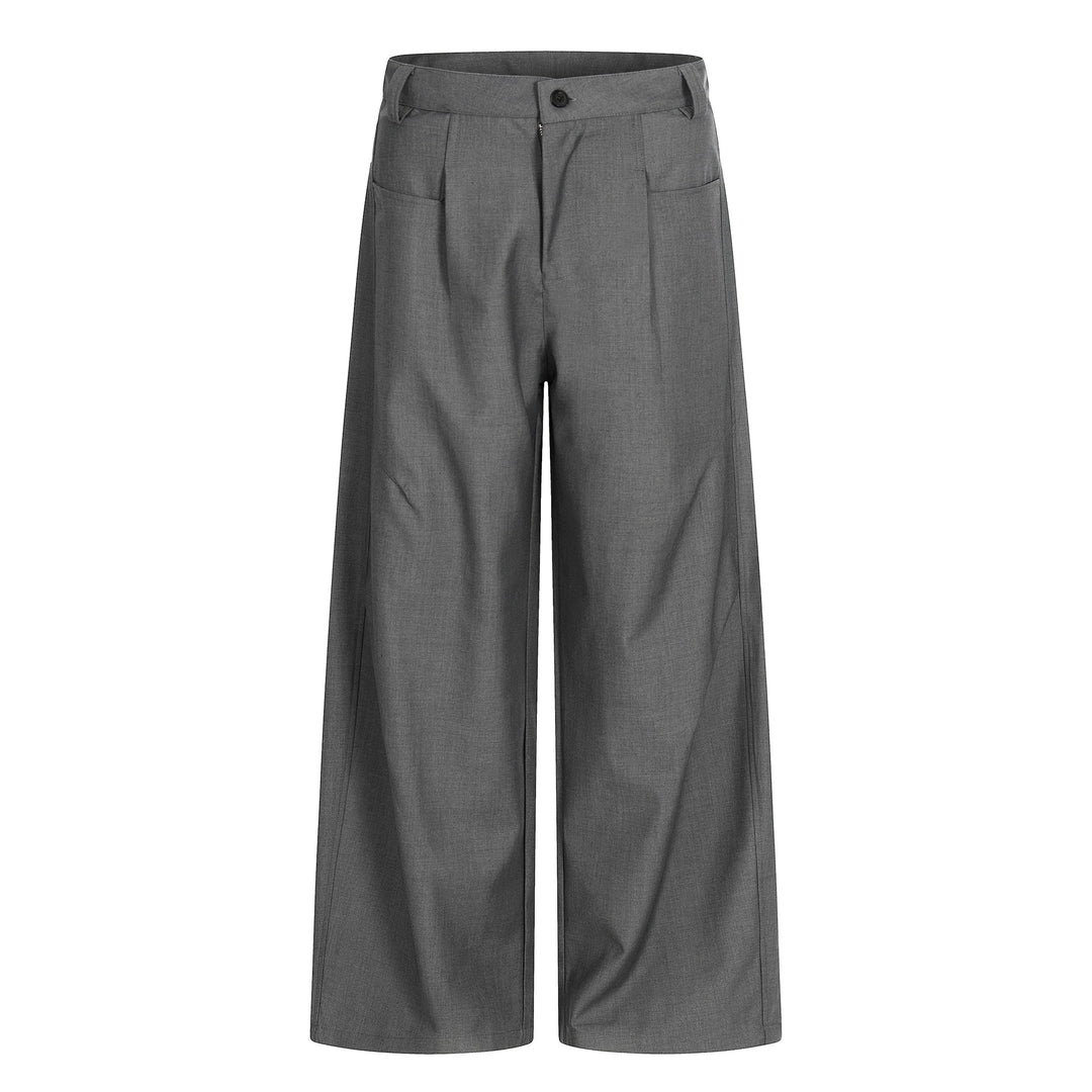 Damen Weite Culotte-Hose mit Bundfalten, hoher Taille und aufgesetzten Taschen Nord Taschen
