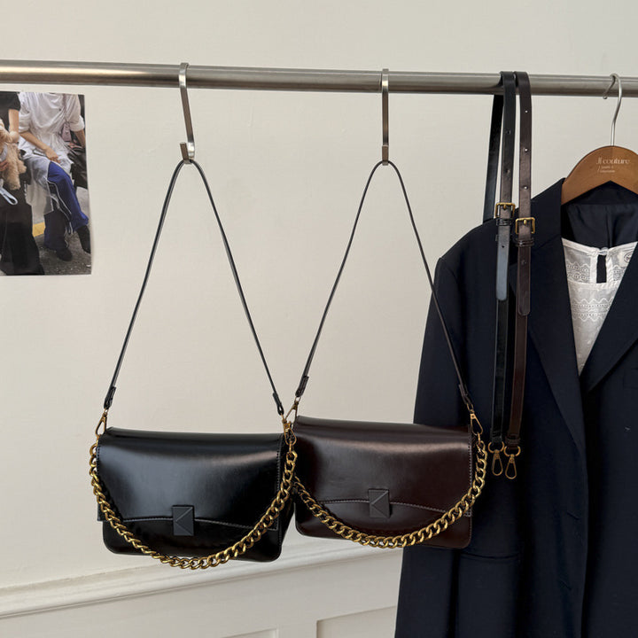 Damen Schultertasche mit modischem Kettenakzent und verstellbarem Riemen Nord Taschen