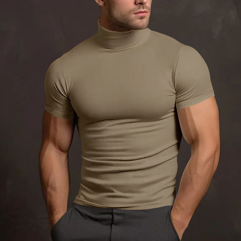 Herren Langarm-Turtleneck-Shirt aus atmungsaktivem Stretchmaterial