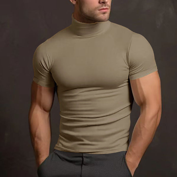 Herren Langarm-Turtleneck-Shirt aus atmungsaktivem Stretchmaterial