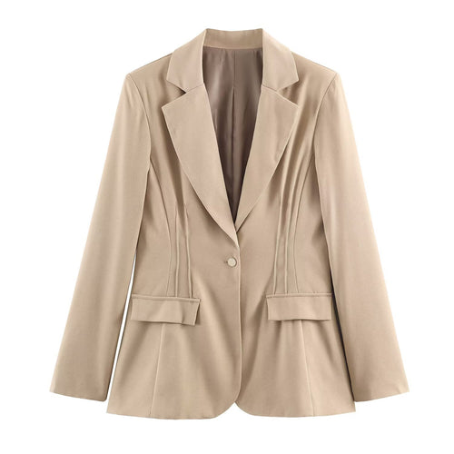 Damen taillierter Longline-Blazer mit Wiener Nähten und Pattentaschen Nord Taschen