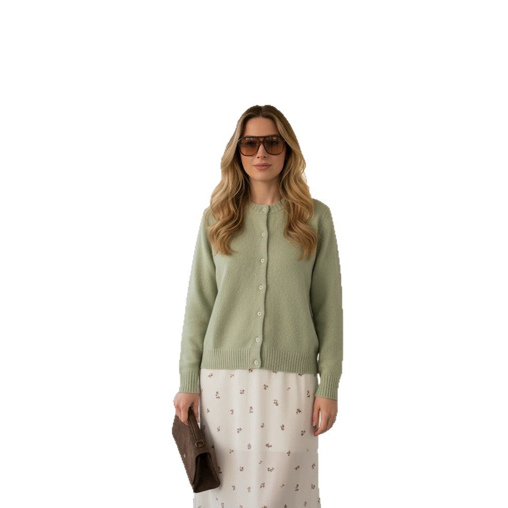 Damen Feinstrick-Cardigan mit Rundhals, durchgehender Knopfleiste & Rippbündchen Nord Taschen