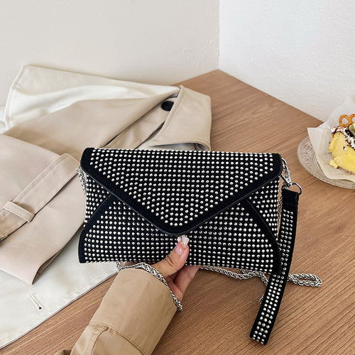 Damen Glamouröse Clutch-Tasche mit funkelnden Strassverzierungen Nord Taschen