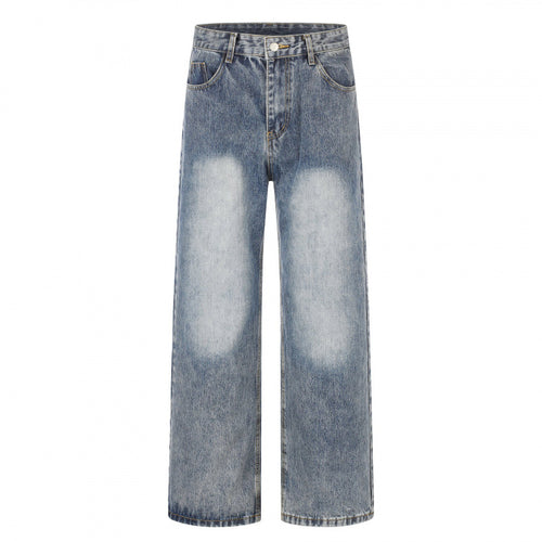 Damen Highwaist Weite-Jeans im Wide‑Leg-Schnitt mit Used‑Effekt und heller Kniebleiche Nord Taschen