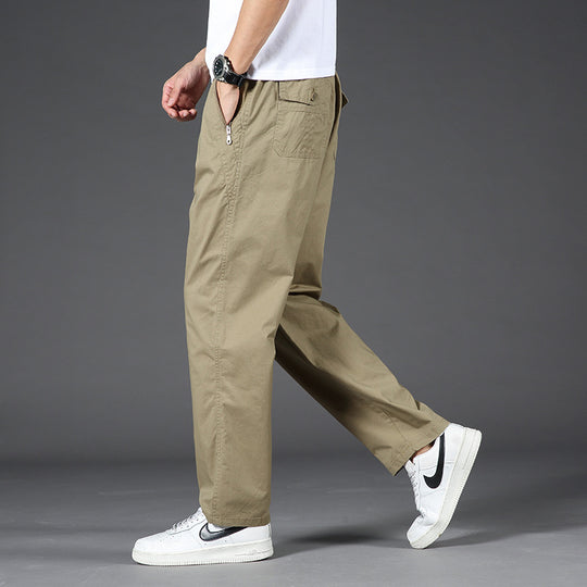 Herren Weite Relaxed-Chinohose mit geradem Bein & elastischem Komfortbund Nord Taschen