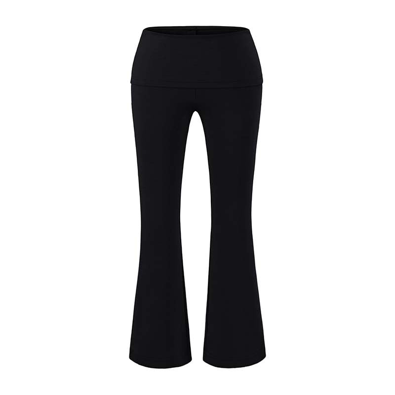 Damen Hochtaillierte Schlaghose mit Umschlagbund aus Stretch-Jersey Nord Taschen
