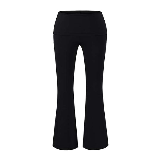Damen Hochtaillierte Schlaghose mit Umschlagbund aus Stretch-Jersey Nord Taschen