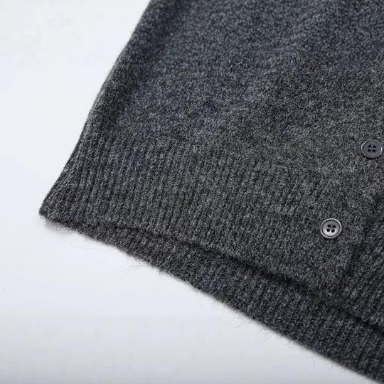 Damen Oversize Strickcardigan mit tiefem V Ausschnitt und Rippbund Nord Taschen