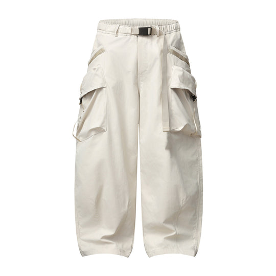 Damen Weite Cargo‑Culotte mit aufgesetzten Taschen und integriertem Webbing‑Gürtel Nord Taschen